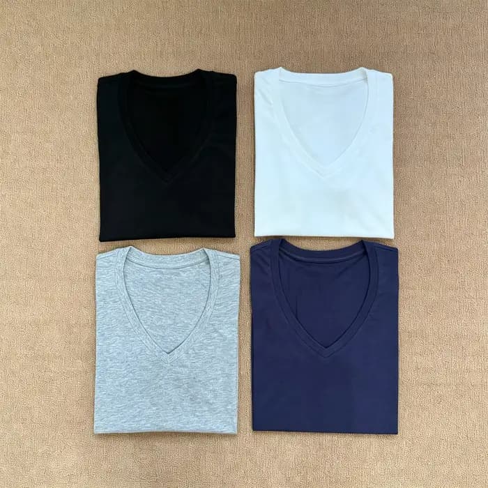 T-shirts pour femmes, vêtements féminins, col en V, manches courtes, polo pour femmes, matière en coton, vêtements pour femmes de haute qualité