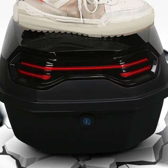 Boîte arrière de moto, bottes de Scooter, coffre, étui solide et Cool pour casque complet, boîte de rangement, boîte arrière
