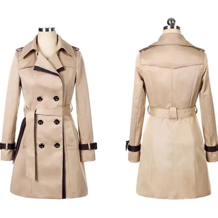 Trench Coat pour femmes 2025 automne décontracté Double boutonnage femme longue Trench manteaux grande taille Casaco Feminino dames coupe-vent