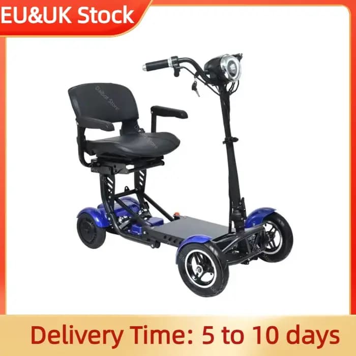 Scooter électrique de voyage léger pour femmes 500W 36V Scooters de mobilité 4 roues pliantes avec accoudoir amovible