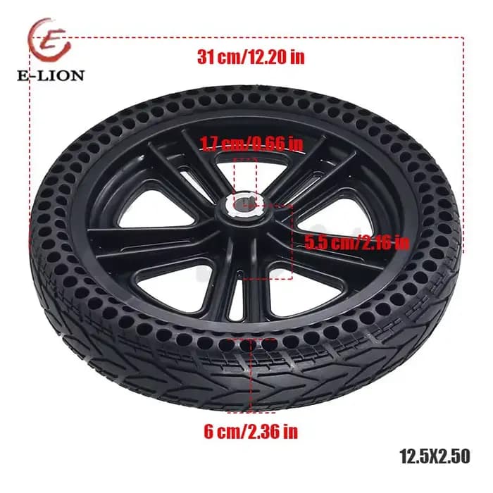 Ensemble de roues arrière pour fauteuil roulant électrique de 12 pouces