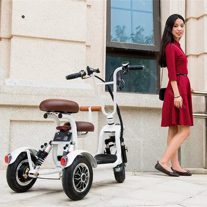 Mini Tricycle Électrique de 10 Pouces pour Parent et Enfant