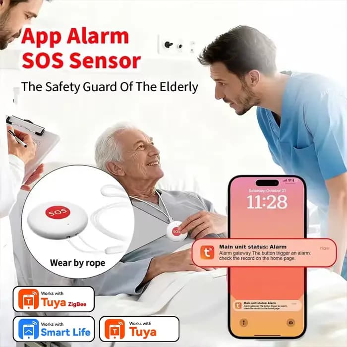Bouton d'appel SOS d'urgence à une touche pour patients