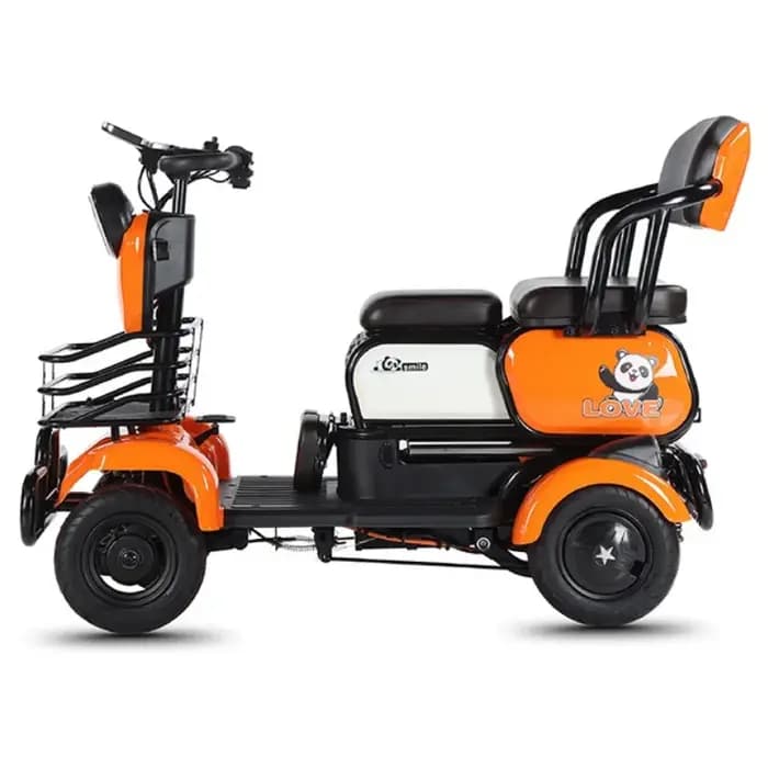 Scooter électrique 600W 60V pour personnes âgées, portée de 55km, voiture électrique à 4 roues pour