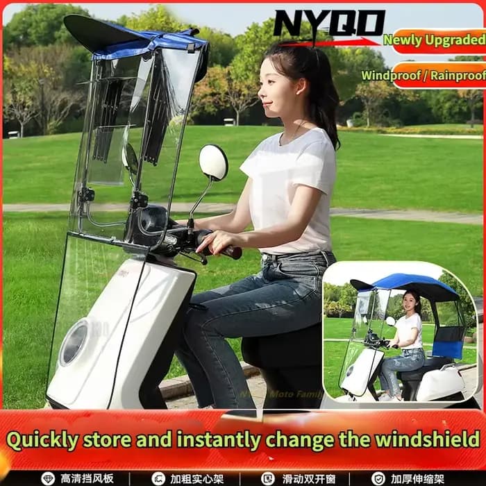Nouvelle auvent de protection solaire et pluie pour trottinette électrique