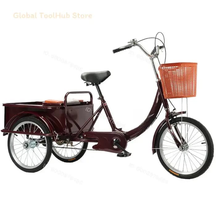 Tricycle à pédales pour adultes et personnes âgées, véhicule de loisirs et de déplacement, chariot d