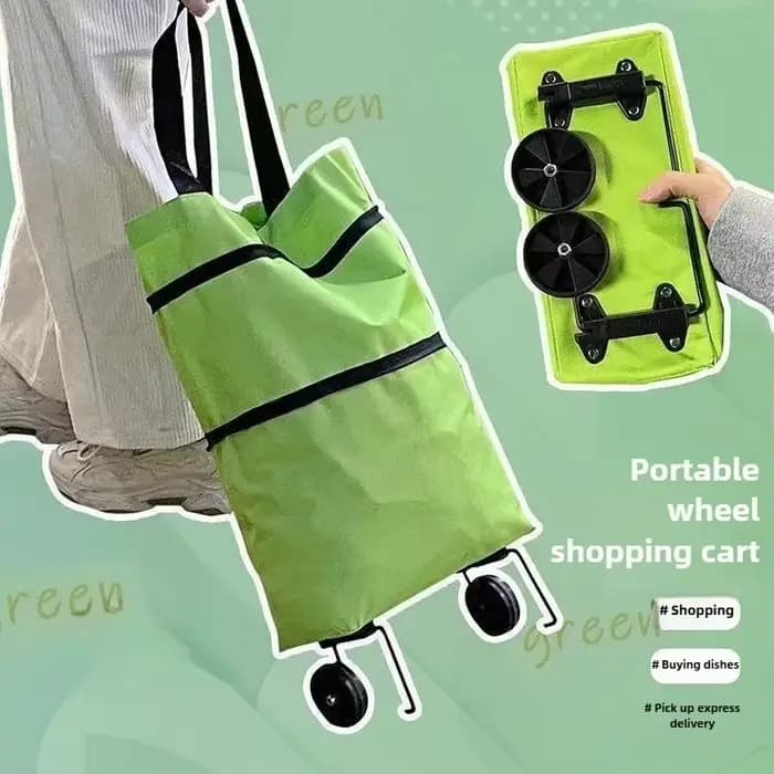 Chariot de courses pliable portable avec roues