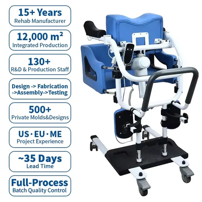 Chaise de transfert pour patient, capacité 125 kg, adaptée aux soins à domicile et aux hôpitaux |