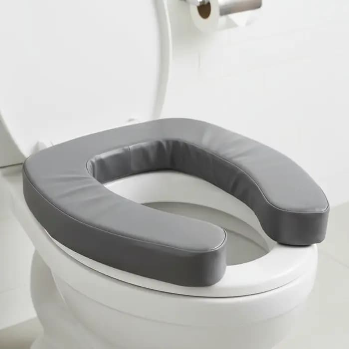 Rehausseur de siège de toilette ergonomique portable antidérapant rembourré pour personnes âgées