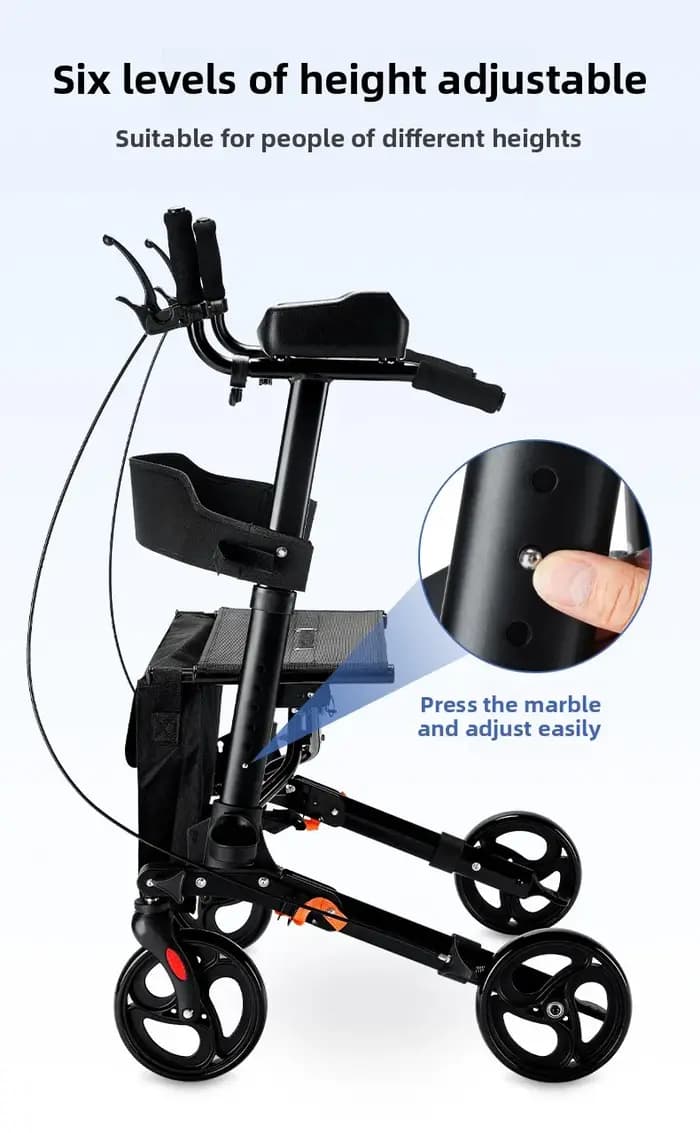Déambulateur pour personnes âgées, aide à la rééducation, anti-chute, pliable, avec support pour les bras, pour blessures aux jambes