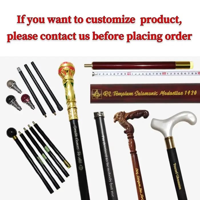Service de gravure et de personnalisation de la longueur pour cannes de marche pour homme et femme,