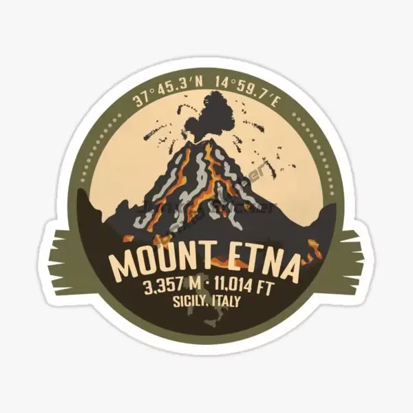 Mont Etna en sicile, italie autocollant de voiture Moto Van vélo Moto ordinateur portable mur salle 